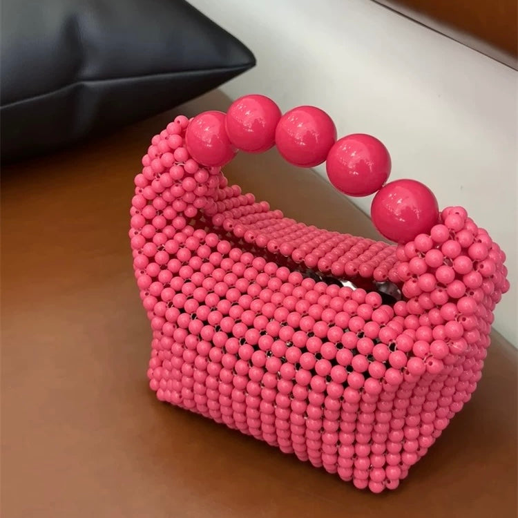 Beaded Magenta Handbag