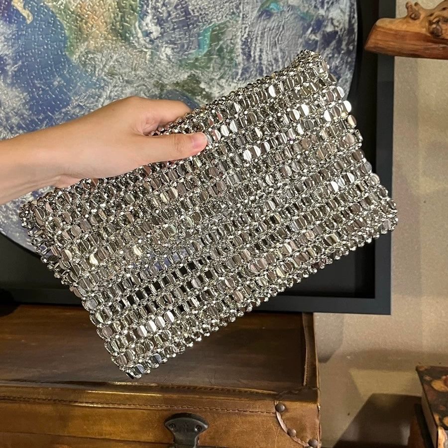 Vintage Silver Sequin Handbag